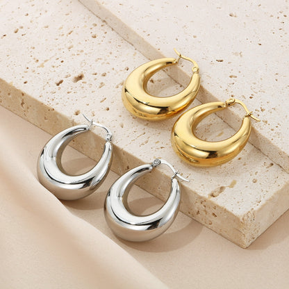 Stainless Steel Hinged Hoop Earrings